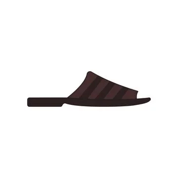 Brown silhouette of a man's slipper. Vector drawing and icon. Stock Illustration