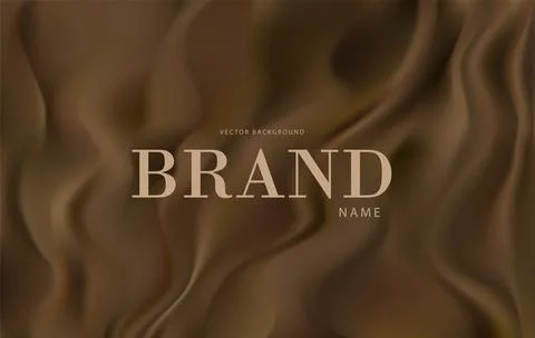 Brown silk, vector abstract background with luxury fabric. Folds of satin Stock Illustration