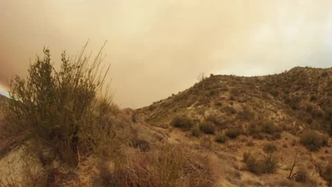 Brown Sky Desert Pan Stock Footage 79017583