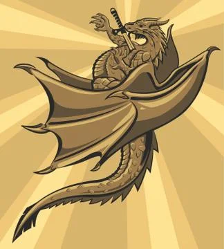 Brown slain Dragon Stock Illustration