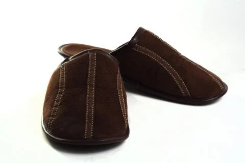 Brown slippers Stock Photos
