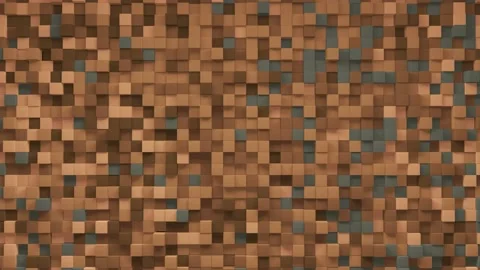 Brown small box cube random geometric background. Abstract square pixel mosai Stock Footage 153118376