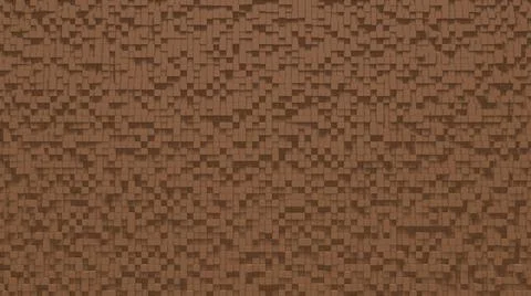 Brown small box cube random geometric background. Abstract square pixel mosai Illustrazione stock