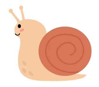 Brown Smiling Snail. Creative element for children design. Stock Illustration