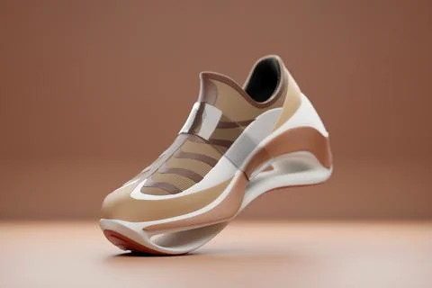 Brown sneaker premium 3d Render  on a  monochrone  background Illustrazione stock