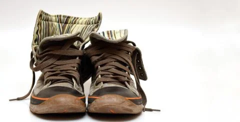 Brown sneakers Stock Photos
