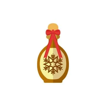 Brown Snowflake Bottle Stock Illustration