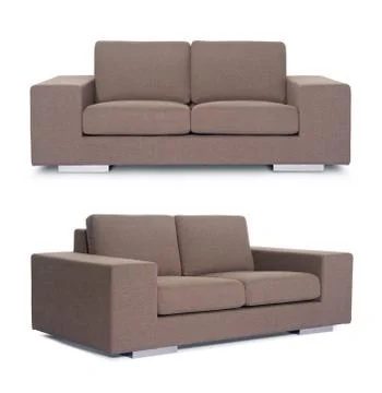 Brown Sofa on white background Stock Photos