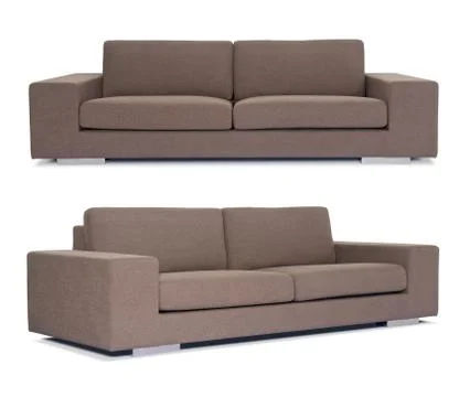 Brown Sofa on white background Stock Photos