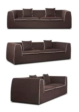 Brown Sofa on white background Foto stock