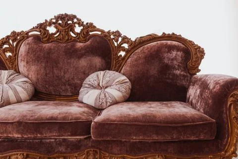 Brown sofa in white interior Stock Photos