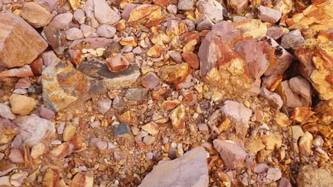 Brown soil texture and small soil rocks in the village Vídeo Stock 342082212