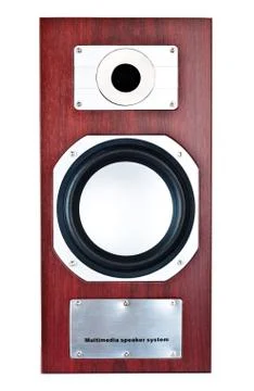 Brown speaker system front Foto stock
