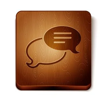 Brown Speech bubble chat icon isolated on white background. Message icon Stock Illustration