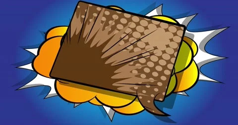 Brown Speech Bubble on Yellow, Blue Pop Art Background Stock Footage 167104760