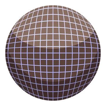 Brown sphere covered with a grid creating a geometric pattern 库存插图