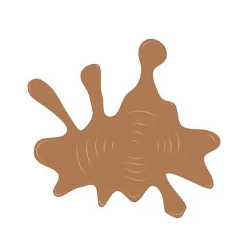 Brown Spilled Liquid Irregular Shape Simple Design Stock Illustration