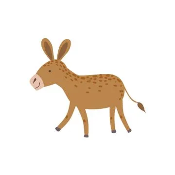Brown Spotted Donkey Walking Stock Illustration