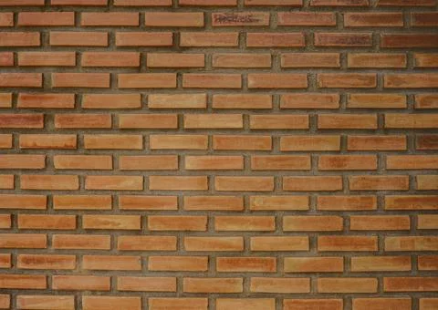 Brown Square Brick Wall Background Interior Decoration Show Scene. Stock Photos