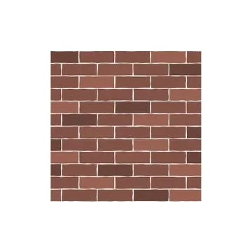 Brown square brick wall flat icon, vector illustration. Stock Illustration