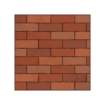 Brown square brick wall flat icon, vector illustration. Stock Illustration