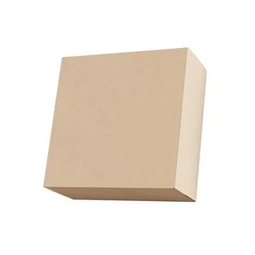 A brown Square Corrugated Box image isolated on a white background Stock Illustration