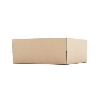 A brown Square Corrugated Box image isolated on a white background 스톡 일러스트