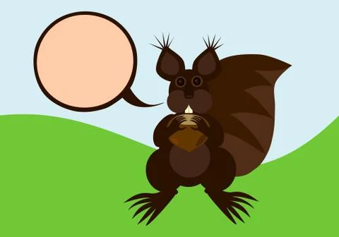 Brown squirrel with communication bubble Stock Illustration