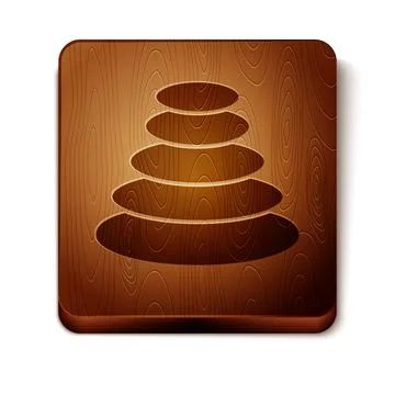 Brown Stack hot stones icon isolated on white background. Spa salon accessory Illustrazione stock