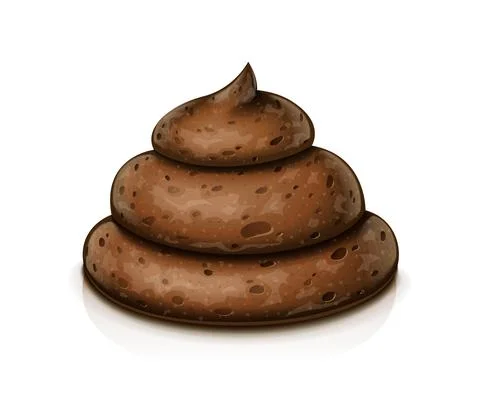 Brown stinking muddy shit. Faecal. Eps10 vector illustration. Stock Illustration