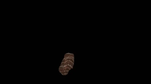 Brown stone looks like an alien ship mirage moves black background 3d render Stock Footage 236217395