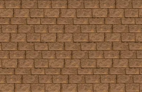 Brown stone pattern row of rectangular tiles, group of cobblestones folded ba Stockfoto's