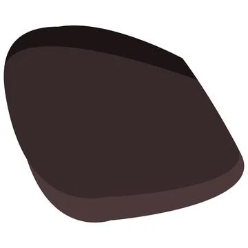 Brown stone with shadows isolated on white. Clipart. Stock Illustration