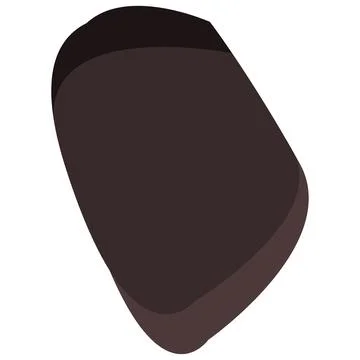 Brown stone with shadows isolated on white. Clipart. Stock Illustration