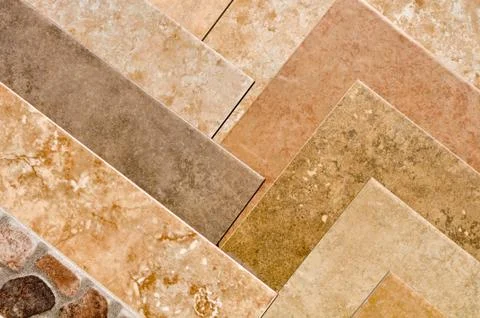 Brown stone tile samples Foto stock