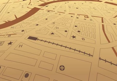 Brown streetmap Stock Illustration