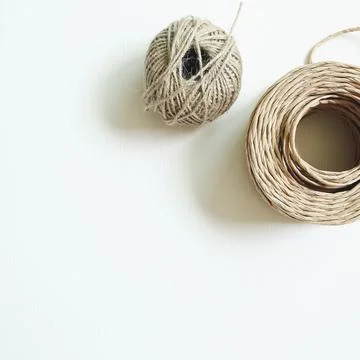 Brown string isolated on white background Stock Photos