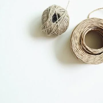 Brown string isolated on white background Brown string isolated on white b... Stock Photos