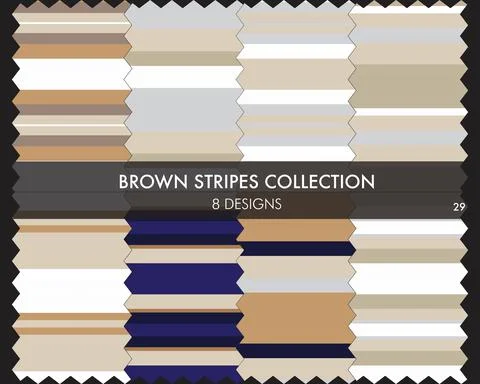 Brown Stripe Seamless Pattern Collection 库存插图