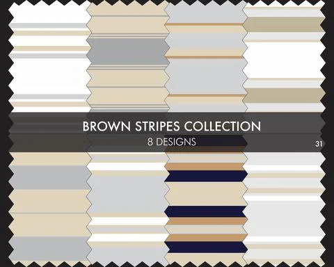 Brown Stripe Seamless Pattern Collection Stock Illustration