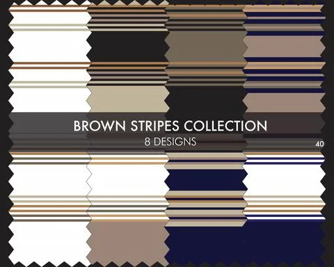 Brown Stripe Seamless Pattern Collection Illustrazione stock