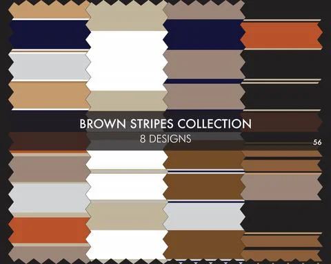 Brown Stripe Seamless Pattern Collection Illustrazione stock