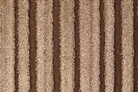 Brown striped fabric texture background with vertical ribbed pattern Stock Photos