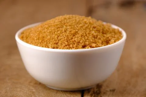 Brown Sugar in ceramic bowl Stock Photos