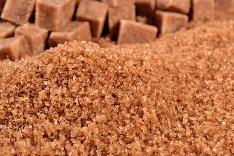 Brown sugar close up Stock Photos