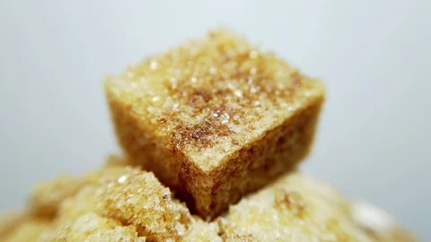 Brown sugar in closeup, looping 360 macro video Video stock 125678409