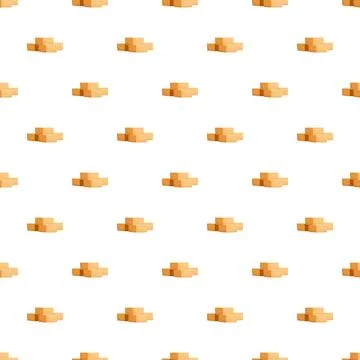 Brown sugar cubes pattern on white background Stock Illustration