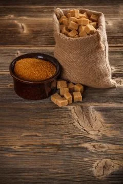 Brown sugar cubes Stock Photos