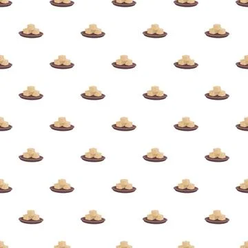 Brown sugar cubes repeating geometric seamless pattern Stock Illustration