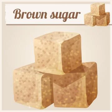 Brown sugar. Detailed Vector Icon Stock Illustration